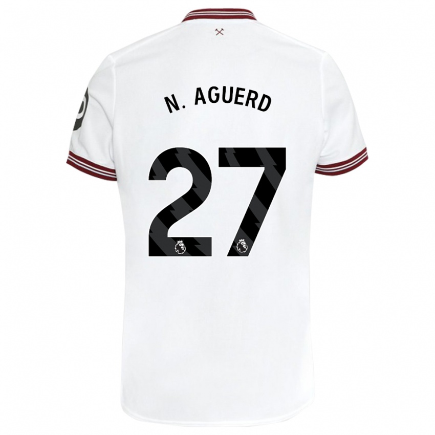 Kinder Nayef Aguerd #27 Weiß Auswärtstrikot Trikot 2023/24 T-Shirt Österreich