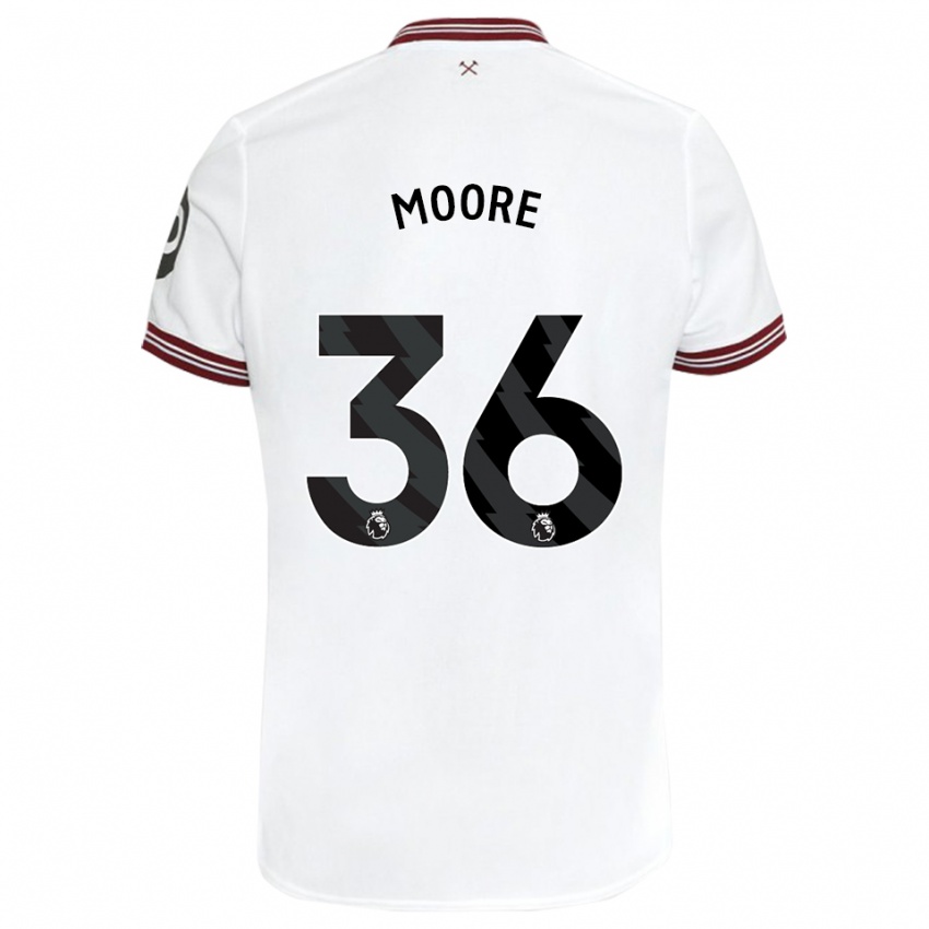 Kinder Sean Moore #36 Weiß Auswärtstrikot Trikot 2023/24 T-Shirt Österreich