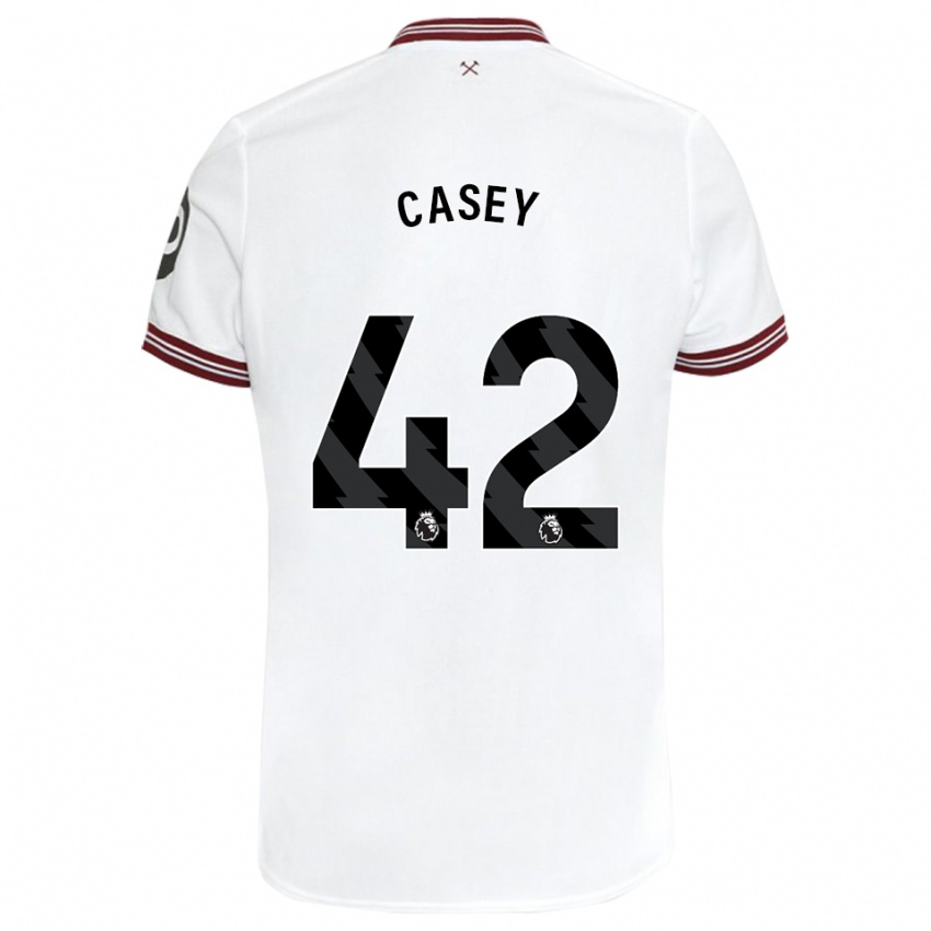 Kinder Kaelan Casey #42 Weiß Auswärtstrikot Trikot 2023/24 T-Shirt Österreich
