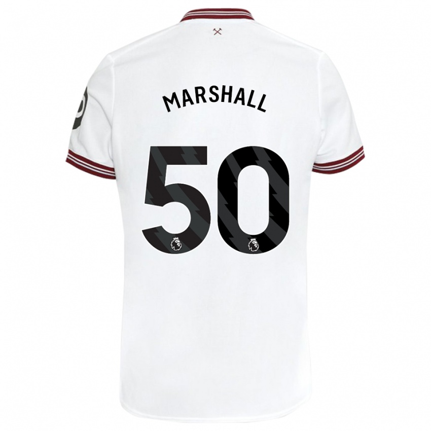 Kinder Callum Marshall #50 Weiß Auswärtstrikot Trikot 2023/24 T-Shirt Österreich