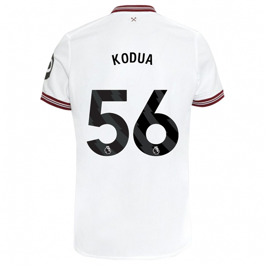 Kinder Gideon Kodua #56 Weiß Auswärtstrikot Trikot 2023/24 T-Shirt Österreich