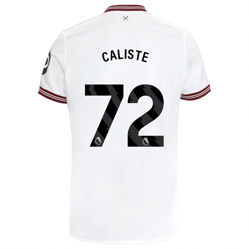Kinder Gabriel Caliste #72 Weiß Auswärtstrikot Trikot 2023/24 T-Shirt Österreich