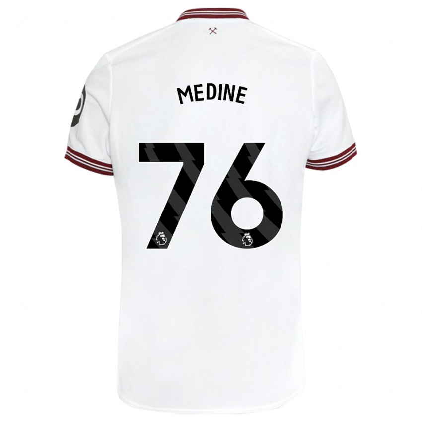 Kinder Jethro Medine #76 Weiß Auswärtstrikot Trikot 2023/24 T-Shirt Österreich