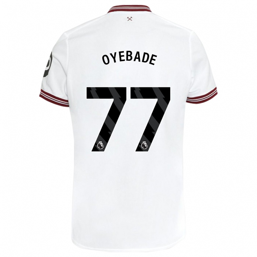Kinder Rayan Oyebade #77 Weiß Auswärtstrikot Trikot 2023/24 T-Shirt Österreich