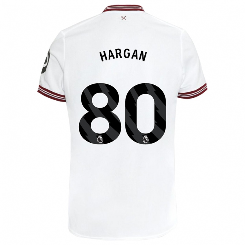 Kinder Riley Hargan #80 Weiß Auswärtstrikot Trikot 2023/24 T-Shirt Österreich