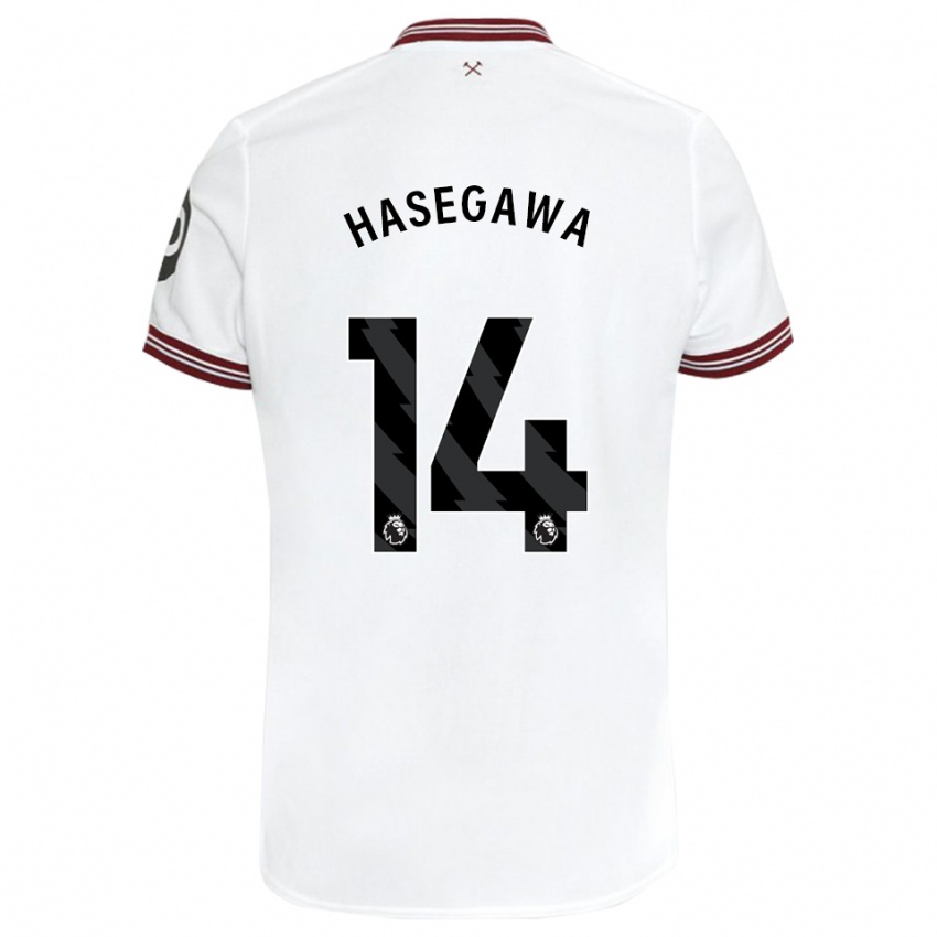 Kinder Yui Hasegawa #14 Weiß Auswärtstrikot Trikot 2023/24 T-Shirt Österreich