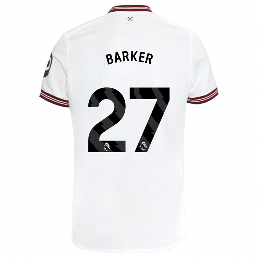 Kinder Maisy Barker #27 Weiß Auswärtstrikot Trikot 2023/24 T-Shirt Österreich