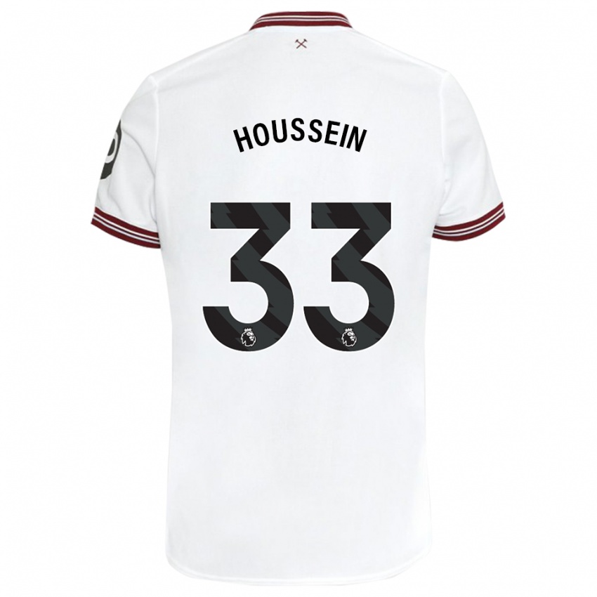 Kinder Halle Houssein #33 Weiß Auswärtstrikot Trikot 2023/24 T-Shirt Österreich