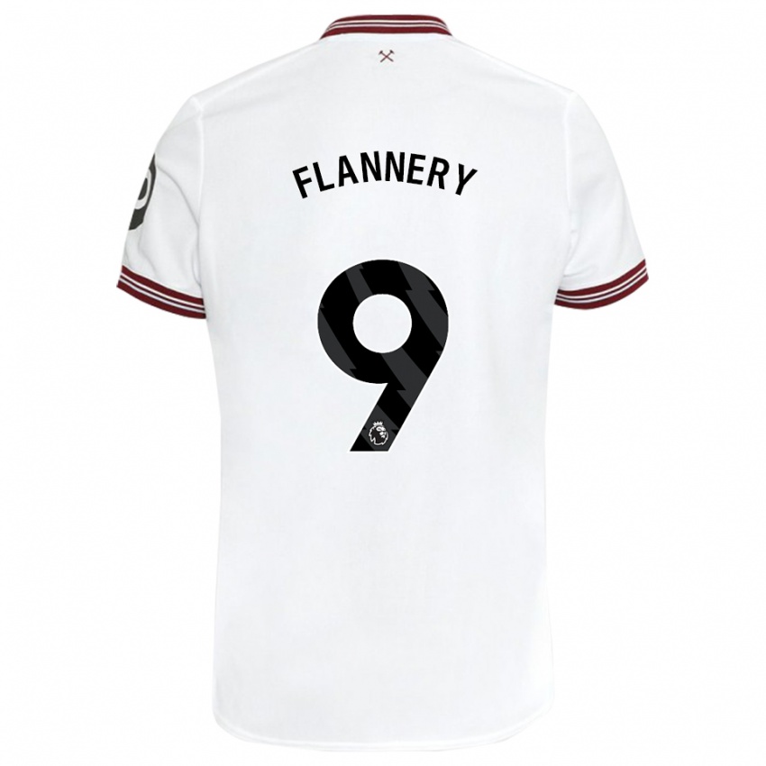 Kinder Keira Flannery #9 Weiß Auswärtstrikot Trikot 2023/24 T-Shirt Österreich