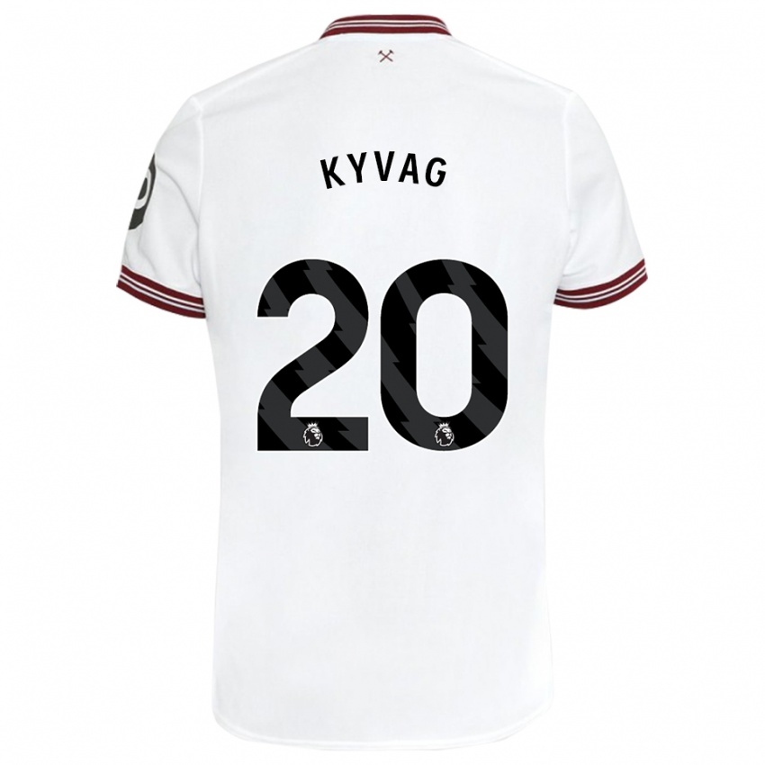 Kinder Thea Kyvag #20 Weiß Auswärtstrikot Trikot 2023/24 T-Shirt Österreich