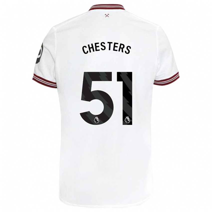 Kinder Daniel Chesters #51 Weiß Auswärtstrikot Trikot 2023/24 T-Shirt Österreich