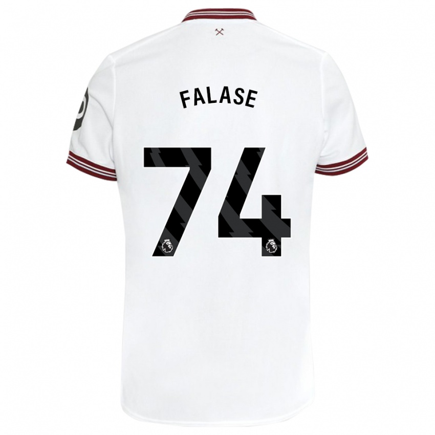 Kinder Asher Falase #74 Weiß Auswärtstrikot Trikot 2023/24 T-Shirt Österreich