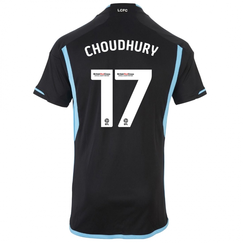 Kinder Hamza Choudhury #17 Schwarz Auswärtstrikot Trikot 2023/24 T-Shirt Österreich