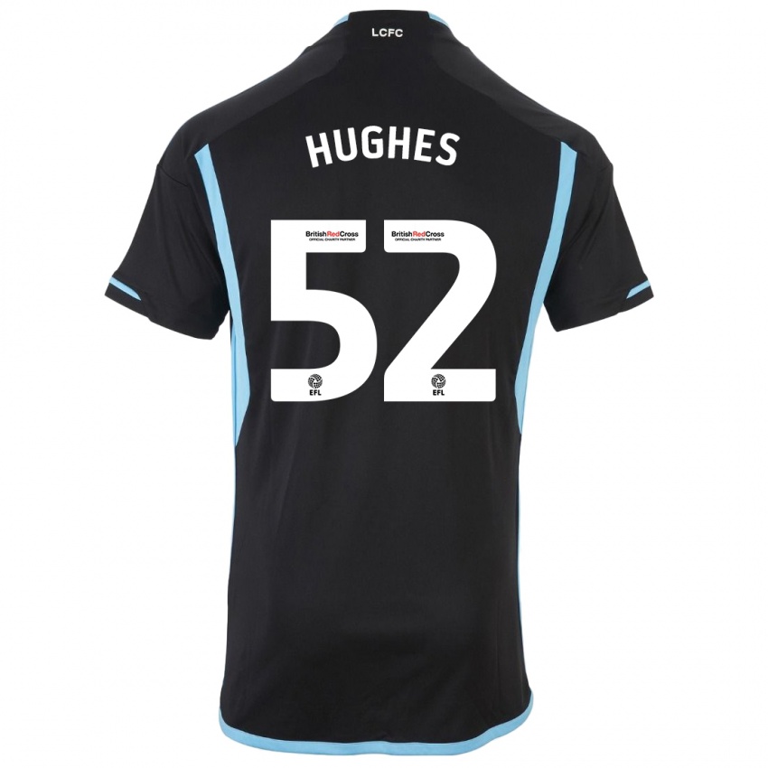 Kinder Iestyn Hughes #52 Schwarz Auswärtstrikot Trikot 2023/24 T-Shirt Österreich