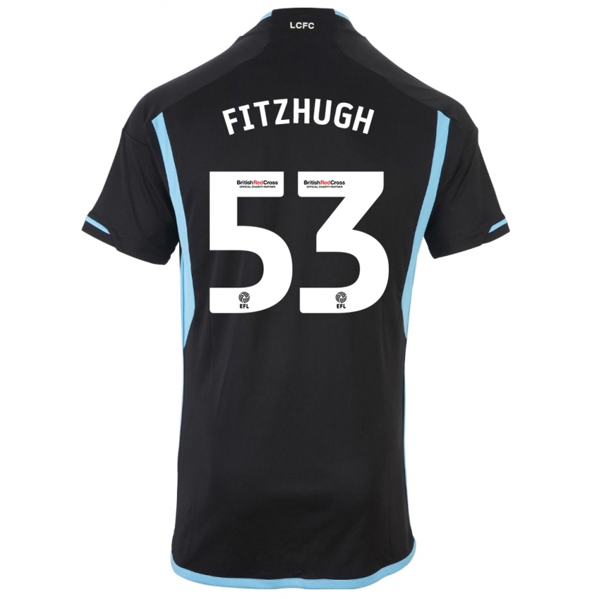 Kinder Ethan Fitzhugh #53 Schwarz Auswärtstrikot Trikot 2023/24 T-Shirt Österreich