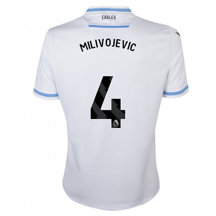 Kinder Luka Milivojevic #4 Weiß Auswärtstrikot Trikot 2023/24 T-Shirt Österreich