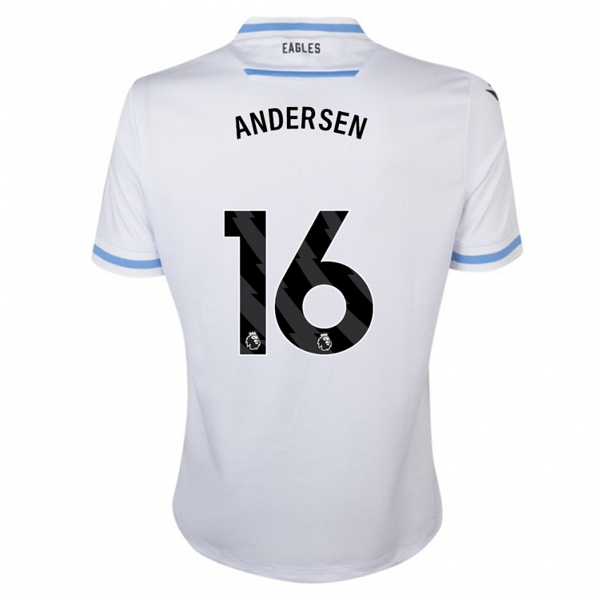 Herren Joachim Andersen #16 Weiß Auswärtstrikot Trikot 2023/24 T-Shirt Österreich