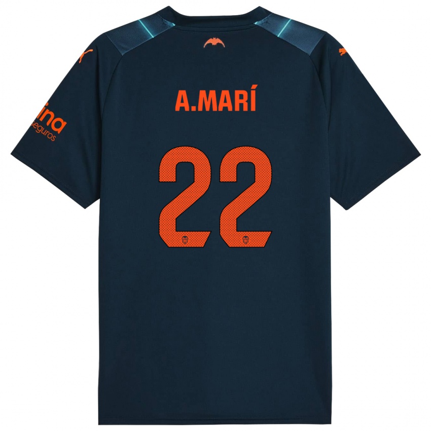 Damen Alberto Marí #22 Marineblau Auswärtstrikot Trikot 2023/24 T-Shirt Österreich