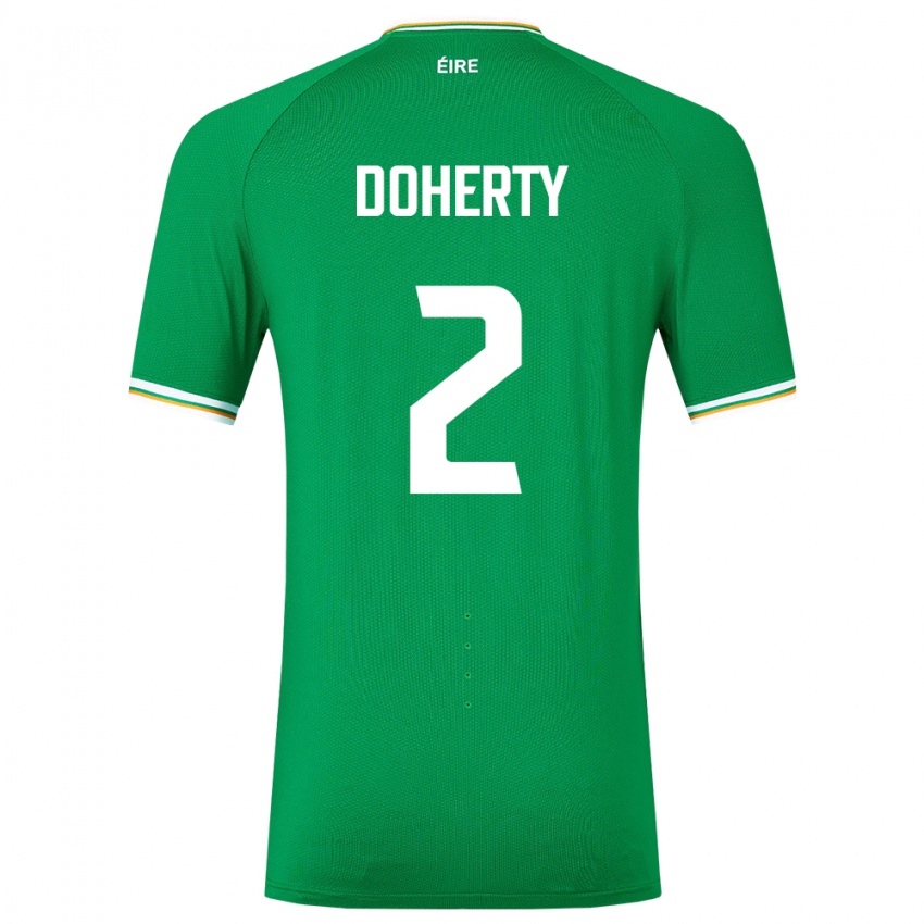 Kinder Irische Matt Doherty #2 Grün Heimtrikot Trikot 24-26 T-Shirt Österreich