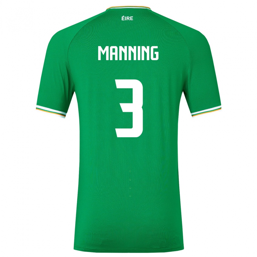 Kinder Irische Ryan Manning #3 Grün Heimtrikot Trikot 24-26 T-Shirt Österreich