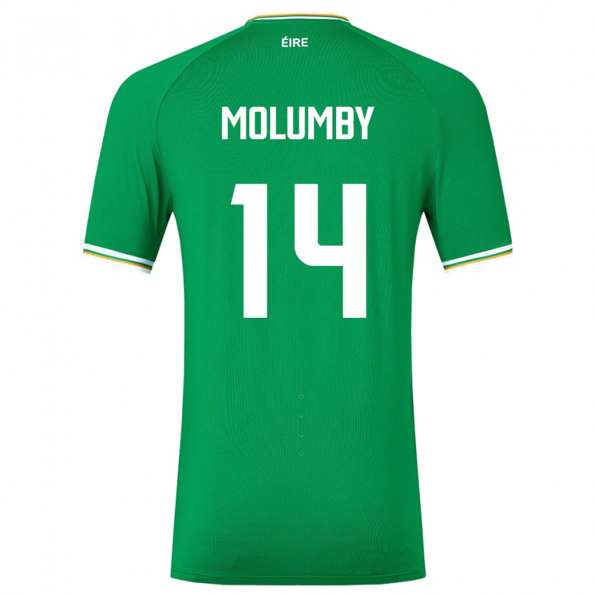 Kinder Irische Jayson Molumby #14 Grün Heimtrikot Trikot 24-26 T-Shirt Österreich