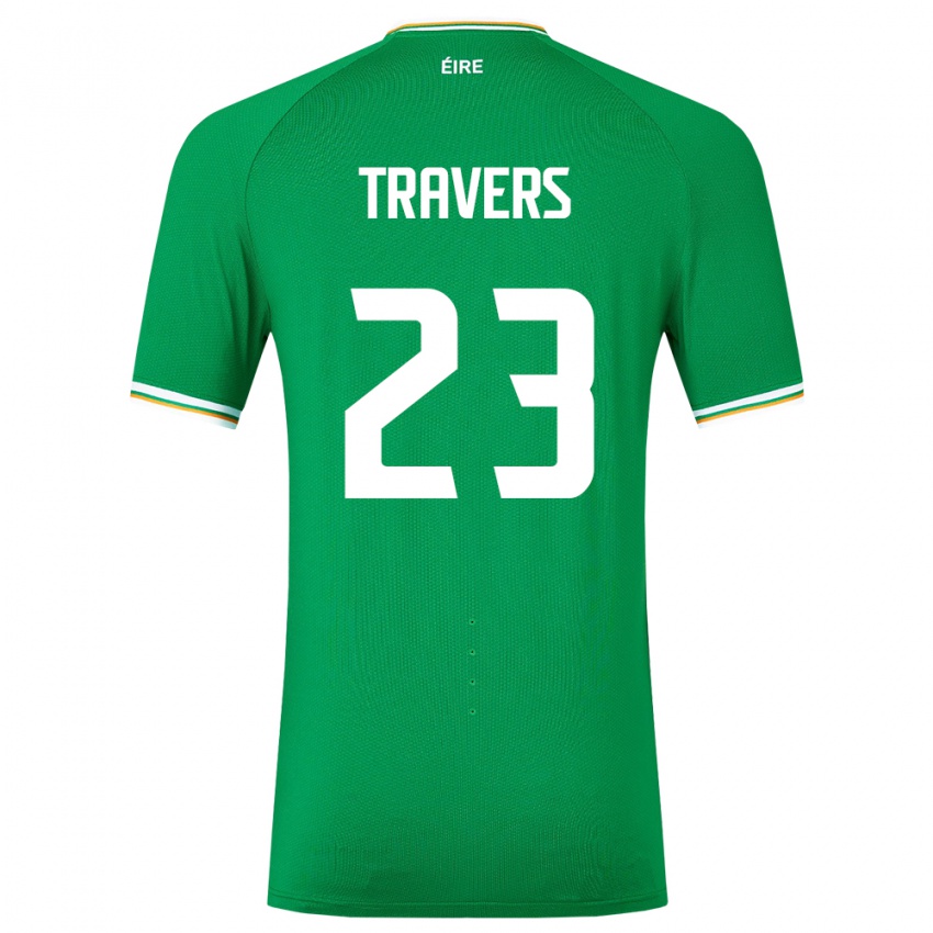 Kinder Irische Mark Travers #23 Grün Heimtrikot Trikot 24-26 T-Shirt Österreich
