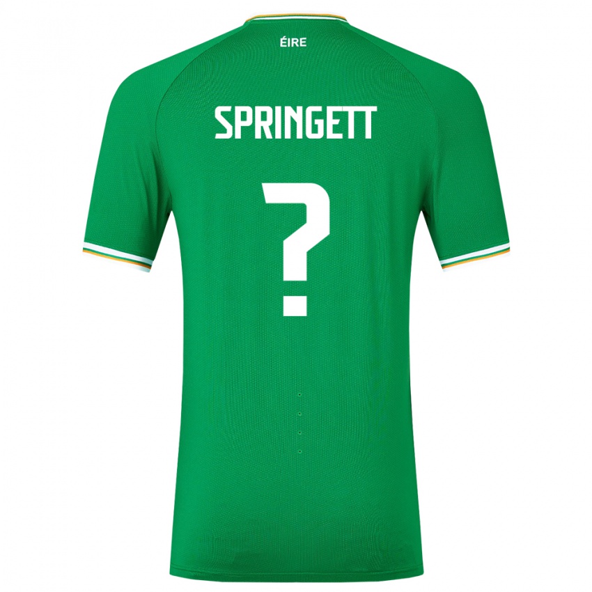 Kinder Irische Tony Springett #0 Grün Heimtrikot Trikot 24-26 T-Shirt Österreich