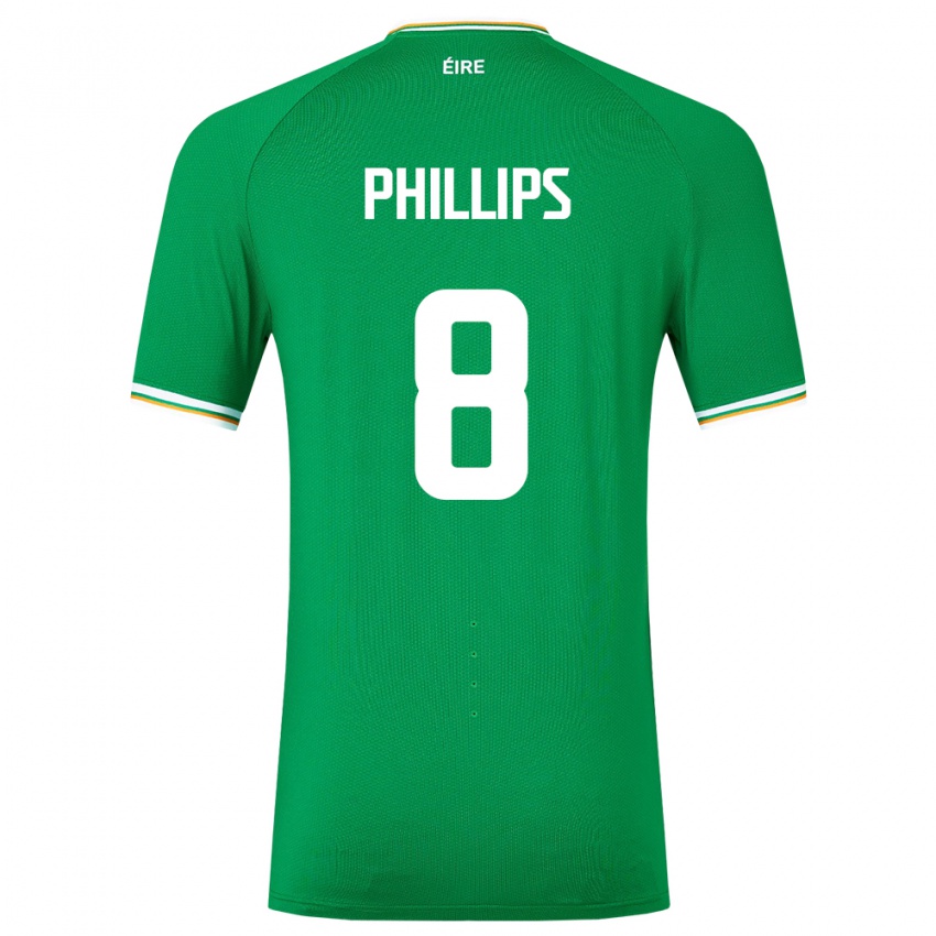 Kinder Irische Killian Phillips #8 Grün Heimtrikot Trikot 24-26 T-Shirt Österreich