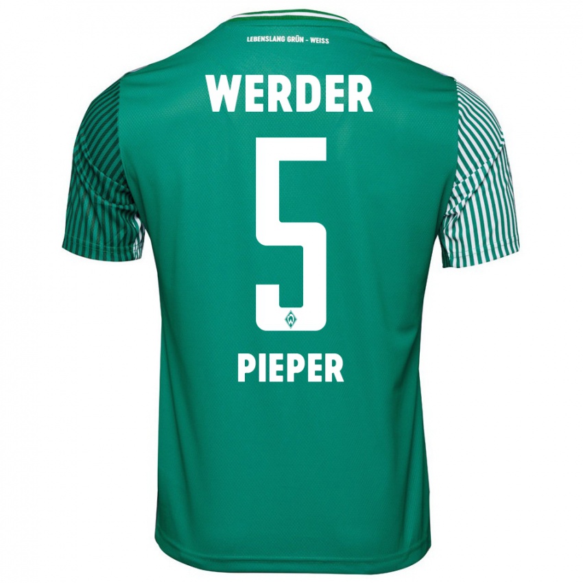 Kinder Amos Pieper #5 Grün Heimtrikot Trikot 2023/24 T-Shirt Österreich