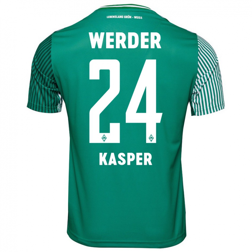 Kinder Dominik Kasper #24 Grün Heimtrikot Trikot 2023/24 T-Shirt Österreich