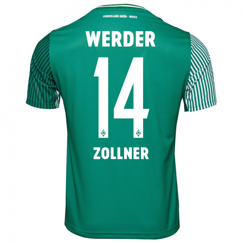 Kinder Adrian Zollner #14 Grün Heimtrikot Trikot 2023/24 T-Shirt Österreich
