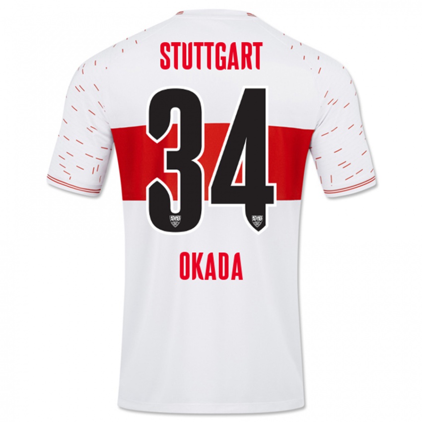 Kinder Rei Okada #34 Weiß Heimtrikot Trikot 2023/24 T-Shirt Österreich