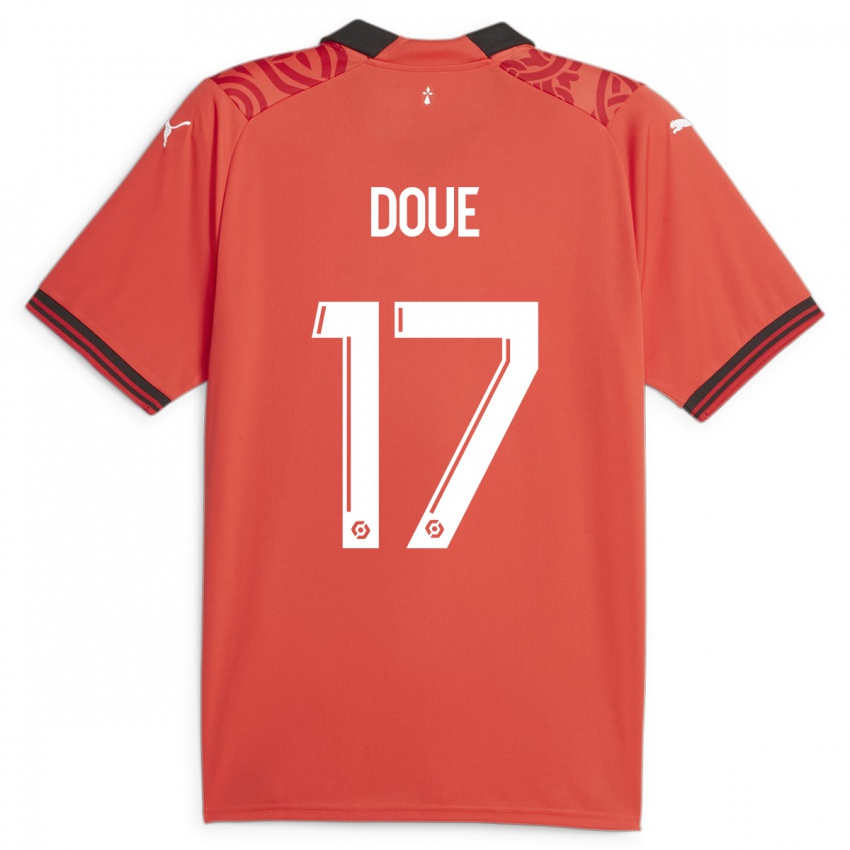Kinder Guéla Doué #17 Rot Heimtrikot Trikot 2023/24 T-Shirt Österreich