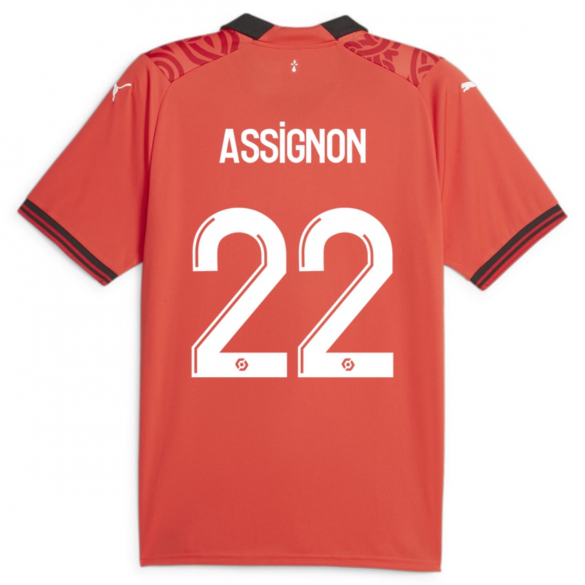 Kinder Lorenz Assignon #22 Rot Heimtrikot Trikot 2023/24 T-Shirt Österreich