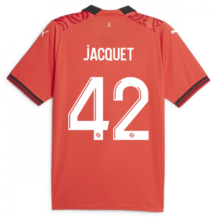 Kinder Jérémy Jacquet #42 Rot Heimtrikot Trikot 2023/24 T-Shirt Österreich