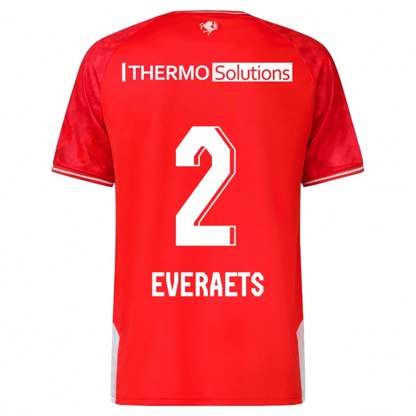Kinder Kim Everaets #2 Rot Heimtrikot Trikot 2023/24 T-Shirt Österreich
