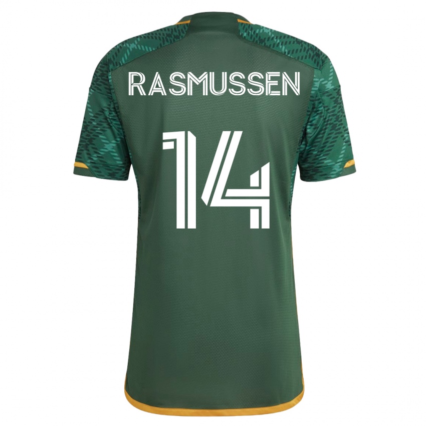 Kinder Justin Rasmussen #14 Grün Heimtrikot Trikot 2023/24 T-Shirt Österreich