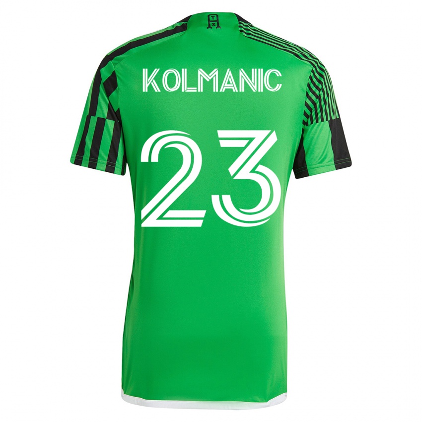 Kinder Zan Kolmanic #23 Grün Schwarz Heimtrikot Trikot 2023/24 T-Shirt Österreich