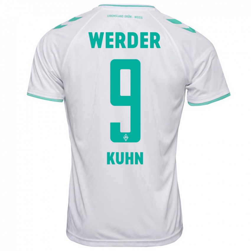 Kinder Philipp Kühn #9 Weiß Auswärtstrikot Trikot 2023/24 T-Shirt Österreich