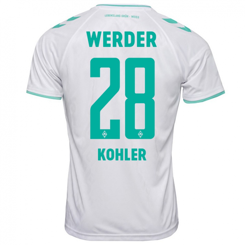 Kinder Ethan Kohler #28 Weiß Auswärtstrikot Trikot 2023/24 T-Shirt Österreich