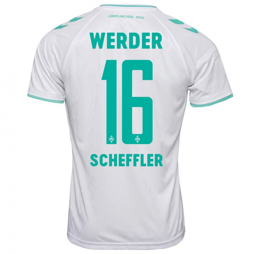 Kinder Ian Scheffler #16 Weiß Auswärtstrikot Trikot 2023/24 T-Shirt Österreich