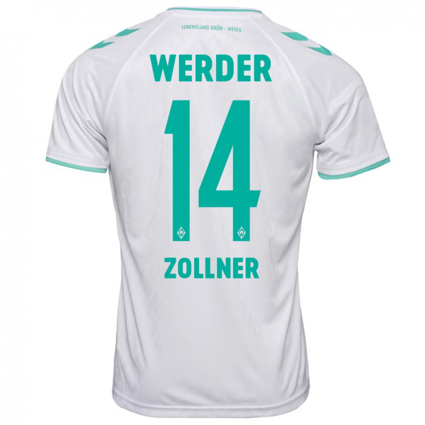 Kinder Adrian Zollner #14 Weiß Auswärtstrikot Trikot 2023/24 T-Shirt Österreich