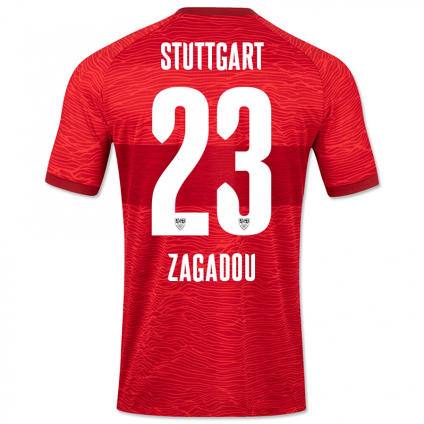Kinder Dan-Axel Zagadou #23 Rot Auswärtstrikot Trikot 2023/24 T-Shirt Österreich