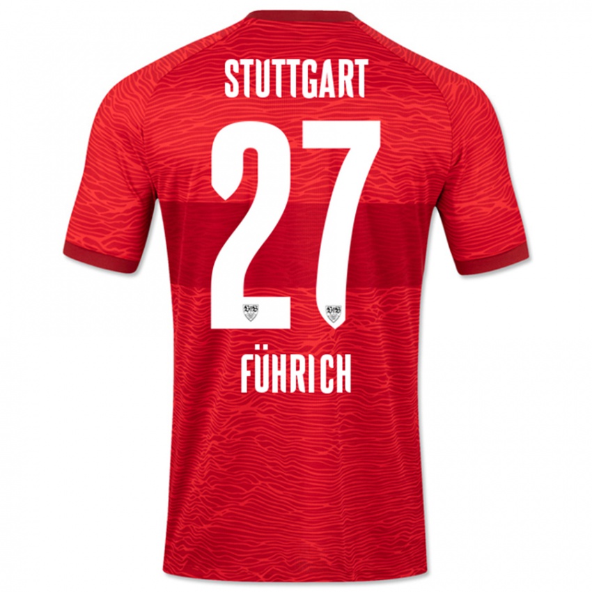 Kinder Chris Führich #27 Rot Auswärtstrikot Trikot 2023/24 T-Shirt Österreich
