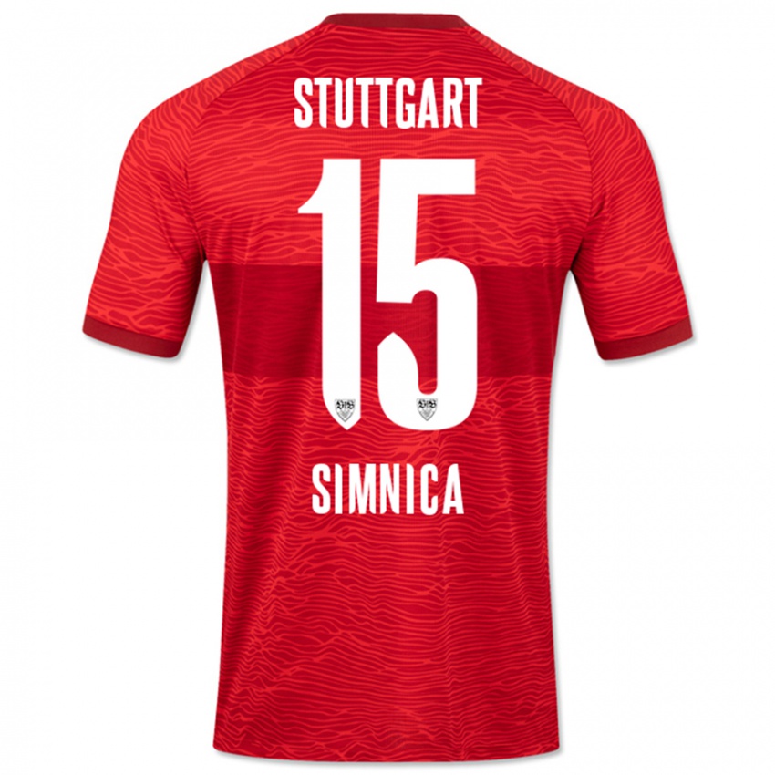 Kinder Luan Simnica #15 Rot Auswärtstrikot Trikot 2023/24 T-Shirt Österreich
