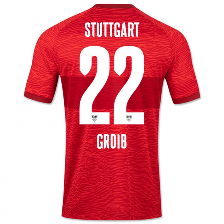 Kinder Alexander Groiß #22 Rot Auswärtstrikot Trikot 2023/24 T-Shirt Österreich