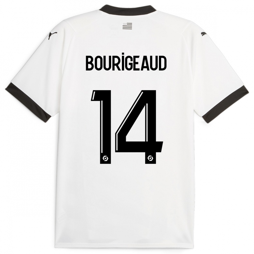 Kinder Benjamin Bourigeaud #14 Weiß Auswärtstrikot Trikot 2023/24 T-Shirt Österreich