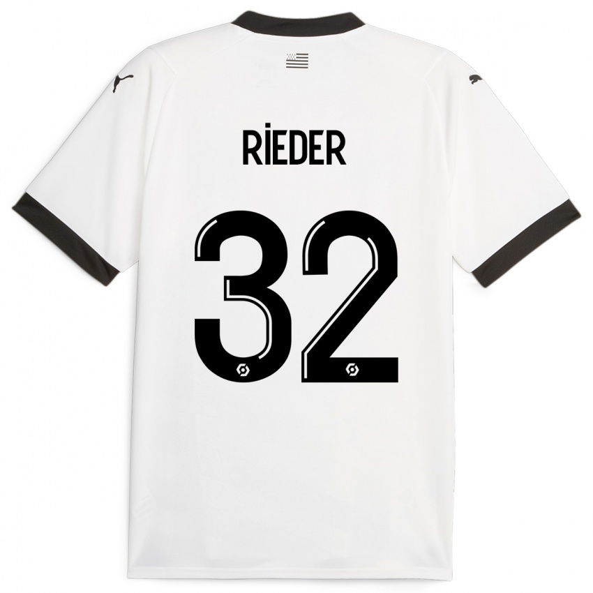 Kinder Fabian Rieder #32 Weiß Auswärtstrikot Trikot 2023/24 T-Shirt Österreich