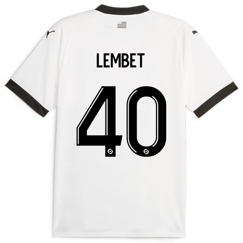Kinder Geoffrey Lembet #40 Weiß Auswärtstrikot Trikot 2023/24 T-Shirt Österreich