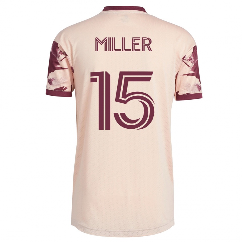 Kinder Eric Miller #15 Cremefarben Auswärtstrikot Trikot 2023/24 T-Shirt Österreich